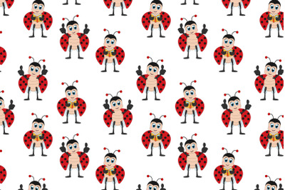 cute ladybug animal cartoon pattern