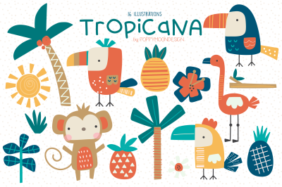 Tropicana clipart set