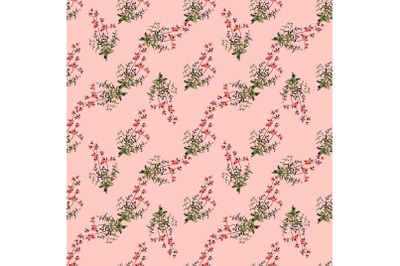 Hand drawn meadow flowers, herb engraving seamless pattern abstract ba