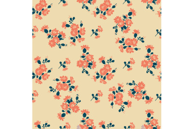 Hand drawn meadow flowers seamless pattern abstract background wallpap