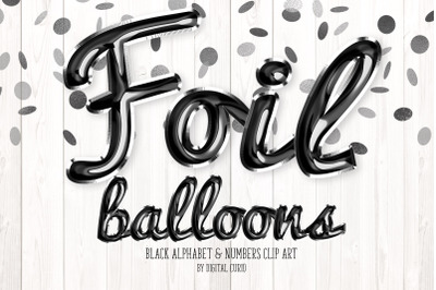 Black Foil Balloon Script Alphabet