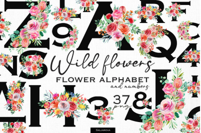 Wild flowers alphabet &amp; numbers