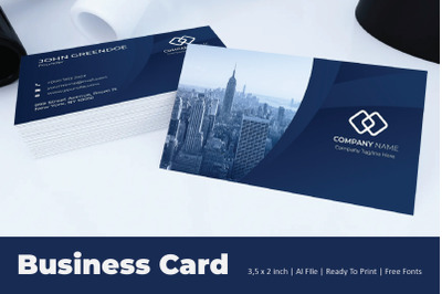 Dark Blue Business Card Template