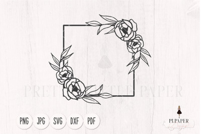 Floral frame svg, Flower svg, Floral bouquet svg
