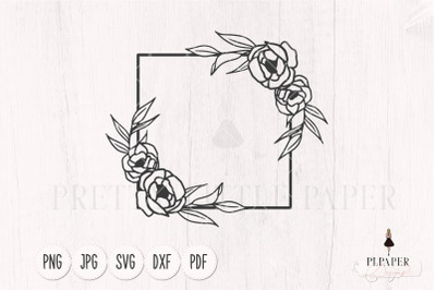 Floral frame svg&2C; Flower svg&2C; Floral bouquet svg