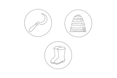 Rural boots outline Bundle Icon