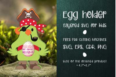 Pirate Parrot - Chocolate Egg Holder Template SVG