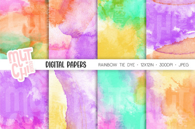 Watercolor Tie Dye Digital Paper Set