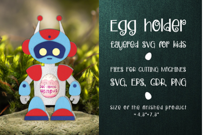 Robot -Chocolate Egg Holder Template SVG