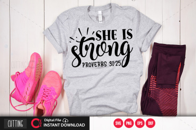 she is strong  proverbs 31 25 svg