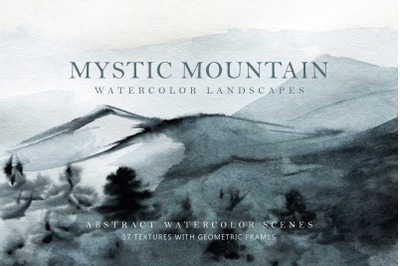 Mystic mountain watercolor high resolution textures
