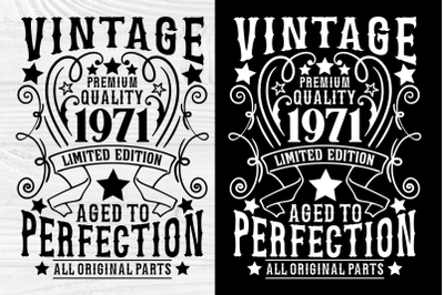 50th Birthday Svg, Aged to Perfection, Vintage Svg, Birthday Numbers