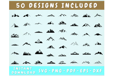 50 Mountains SVG Bundle