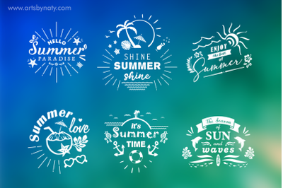 Summer emblems and quotes for printing and sublimation.
