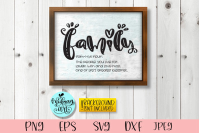 Family definition sign svg, home decor svg