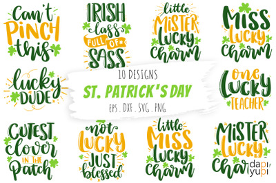 St Patricks Day SVG Bundle, Irish Bundle, Lettering Quotes SVG