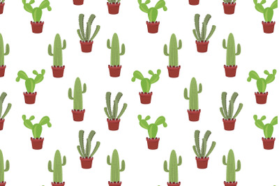 cute cactus in pot pattern