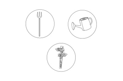 Rural Watering Can outline Bundle Icon