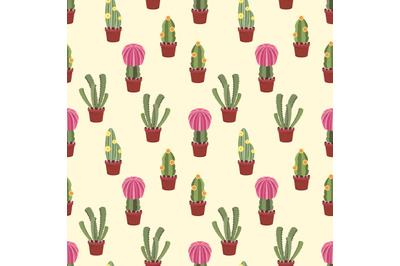 cute cactus in pot pattern