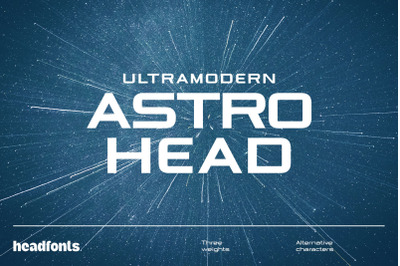 Astrohead geometric sans serif typefac