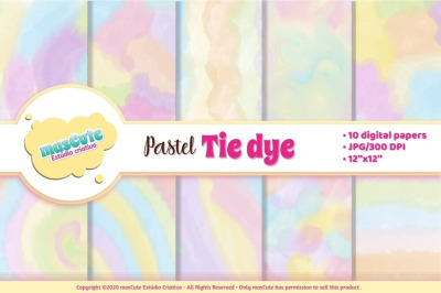 Digital Paper pastel tie dye