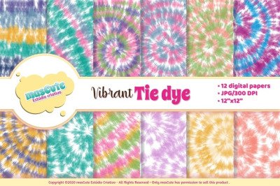 Digital Paper vibrant tie dye