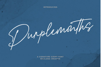 Purplemonths Signature Font