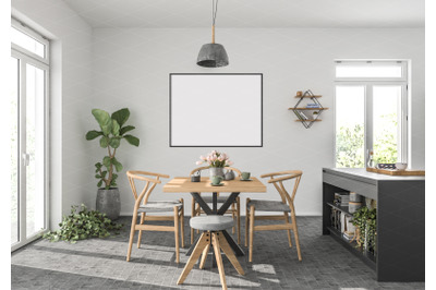 Interior scene artwork background frame mockup