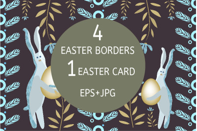 Easter borders, pattern, card.