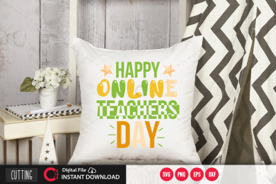 Happy online teachers day svg