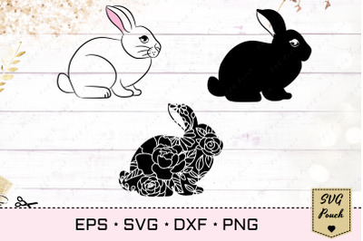 Bunnies SVG mandala silhouette