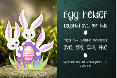 Easter Bunnies -Chocolate Egg Holder Template SVG