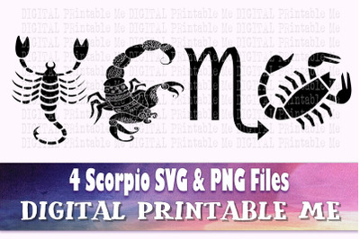 Scorpio svg bundle&2C; zodiac sign&2C; astrology silhouette pack&2C; PNG clip a