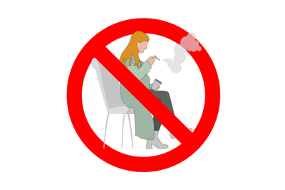 Prohibited smoke for woman, banned public smoking, women forbidden cig