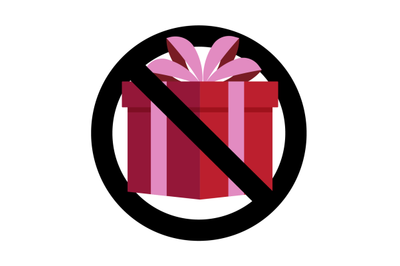 No present gift, banned celebrating, non bribe