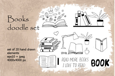 books doodle set