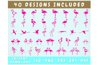 40 Flamingo SVG Bundle&2C; Cricut Cut Files