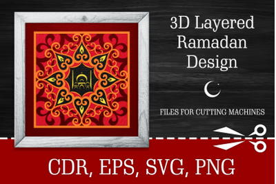 3d Layered Ramadan Design SVG