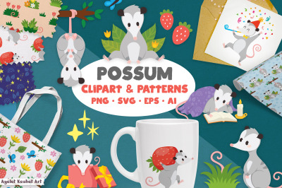 Possum Clipart and Patterns