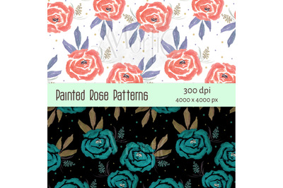 Painted Rose Patterns Duo