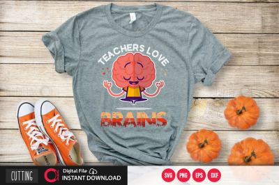 teachers love brains svg