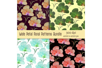 Wide Petal Floral Patterns Bundle