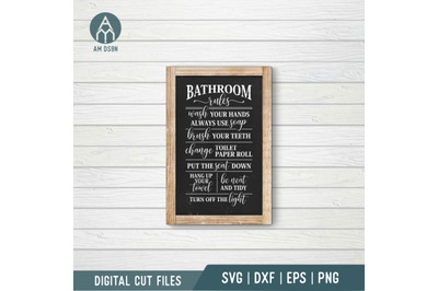 Batroom Rules svg, Bathroom svg cut file