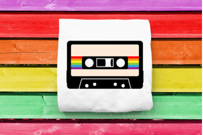 80s Rainbow Cassette Tape | SVG | PNG | DXF | EPS