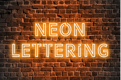 Orange Neon Light PNG Alphabet Clipart
