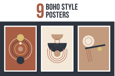 Contemporary boho posters set