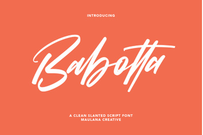 Babotta Clean Slanted Script Font