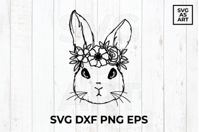 Floral Easter Bunny SVG