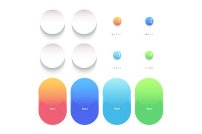 Round bright gradient vector infographic elements set