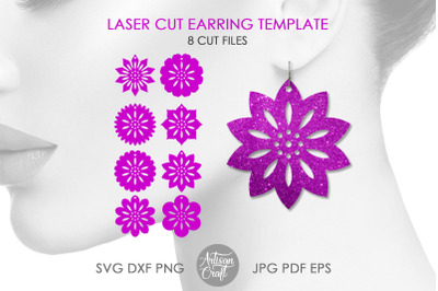 Flower earrings SVG&2C; laser SVG files